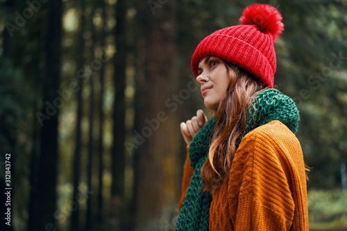 young woman in autumn park