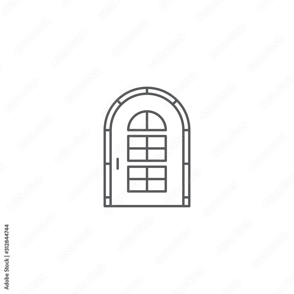 Arch door vector icon symbol isolated on white background