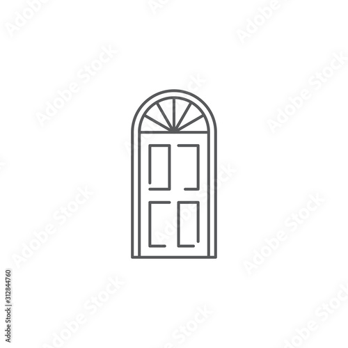 Arch door vector icon symbol isolated on white background
