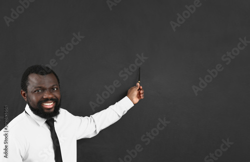 African-American teacher po...