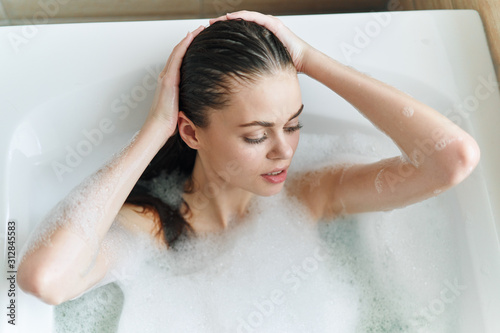 woman in shower