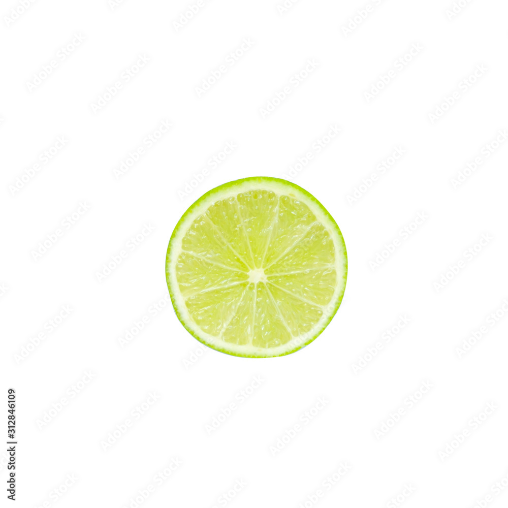 Lime in isoltead white background .clipping path
