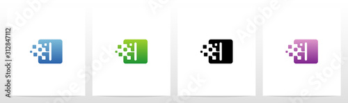 Rounded Edge Pixel Eroded Letter Logo Design O