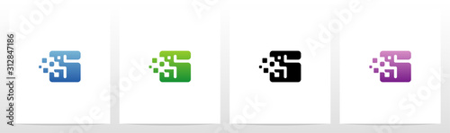 Rounded Edge Pixel Eroded Letter Logo Design S