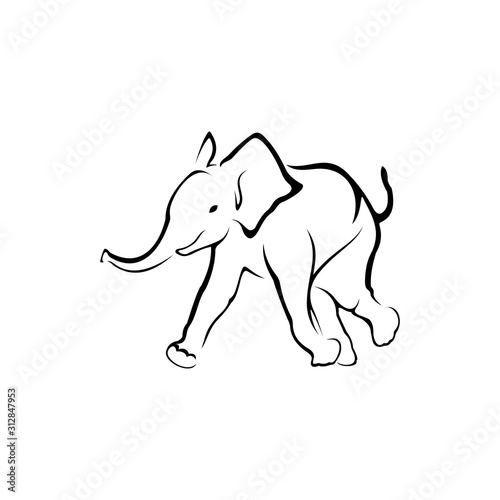 Elephant. Monochrome logo