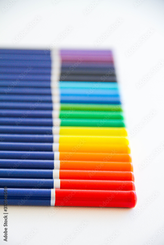 Fototapeta premium Color pencils on a white background