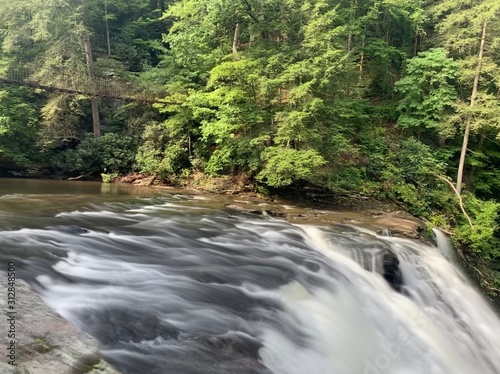 Swinging bridge and rapids at Fall Creek Falls state Park, TN