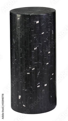 Pedestal black marble with clipping path.