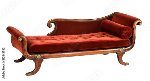 Fotografija Chaise lounge red with clipping path.