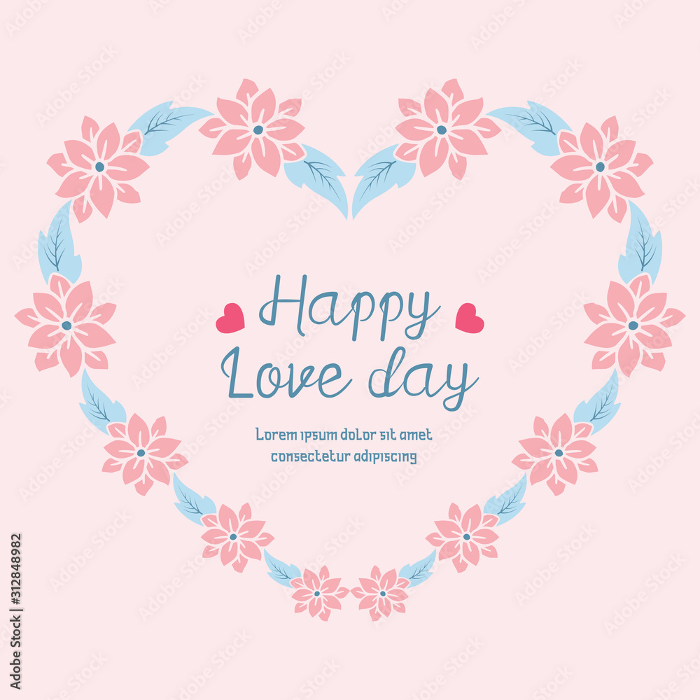 Beautiful Crowd peach floral frame, isolated on a pink elegant background, for happy love day greeting card template design. Vector