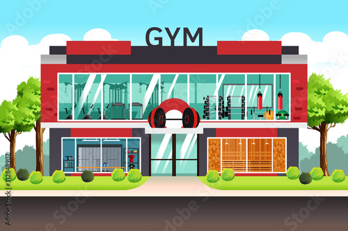 Fitness Center Gym Illustration