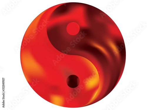Blurred background in the form of yin yang.
