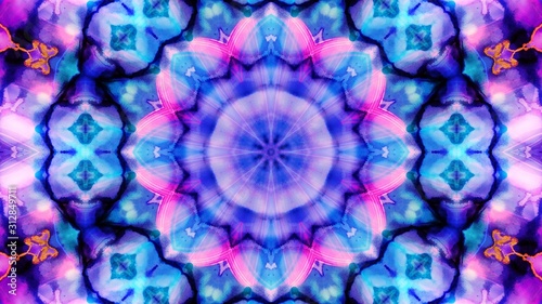 Kaleidoscope Mandala Art Design Abstract Background photo