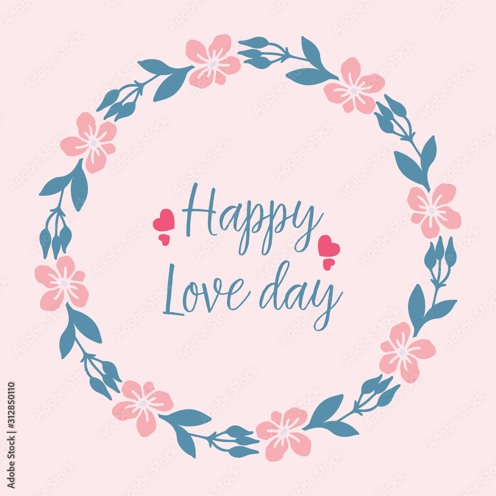 Unique Pattern of leaf and floral frame, for elegant happy love day greeting card concept. Vector Unique Pattern of leaf and floral frame, for elegant happy love day greeting card concept. Vector