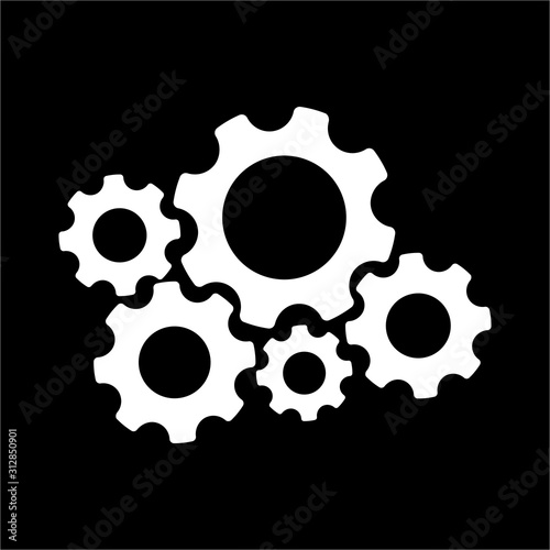 5 Gear or cog vector icon symbolize setting and team work