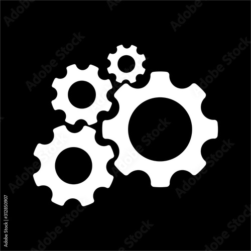 5 Gear or cog vector icon symbolize setting and team work