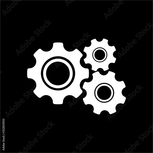 3 Gear or cog vector icon symbolize setting and team work