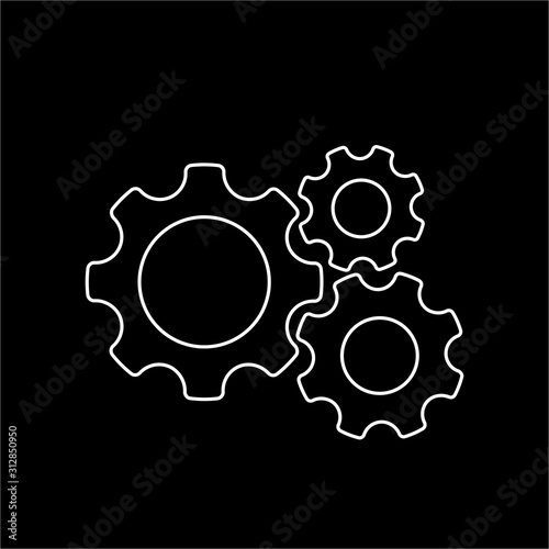gear icon in line art style