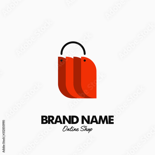 Shopping bag. Vector logo design. Business concept icon.