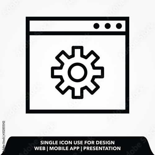 Configuration file icon, vector best line icon on texture background , EPS 10