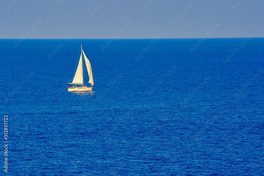 Sailboat on the Mediterranean Sea