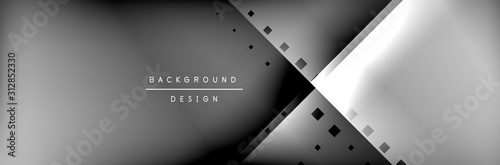 Abstract background - squares and lines composition created with lights and shadows. Technology or business digital template