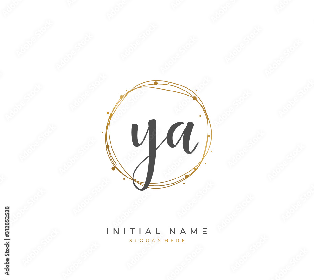 Handwritten letter Y A YA for identity and logo. Vector logo template with handwriting and signature style. Handwritten letter Y A YA for identity and logo. Vector logo template with handwriting and signature style.