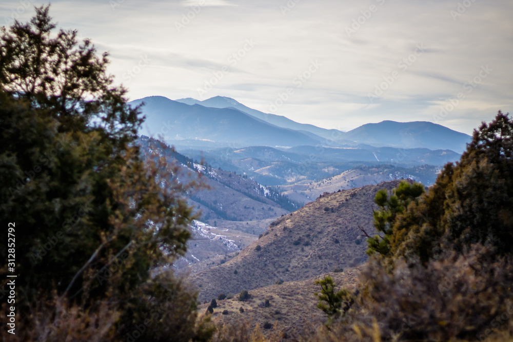 Colorado Mountain Views with Some Fog and Overlook Colorado Mountain Views with Some Fog and Overlook