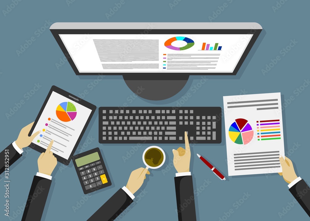 business data analysis report concept. business data analysis report concept.
