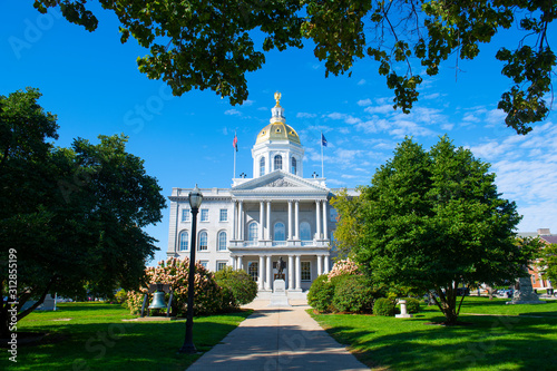 New Hampshire State House, Concord, New Hampshire NH, USA. New Hampshire State House is the nation's oldest state house, built in 1816 - 1819.