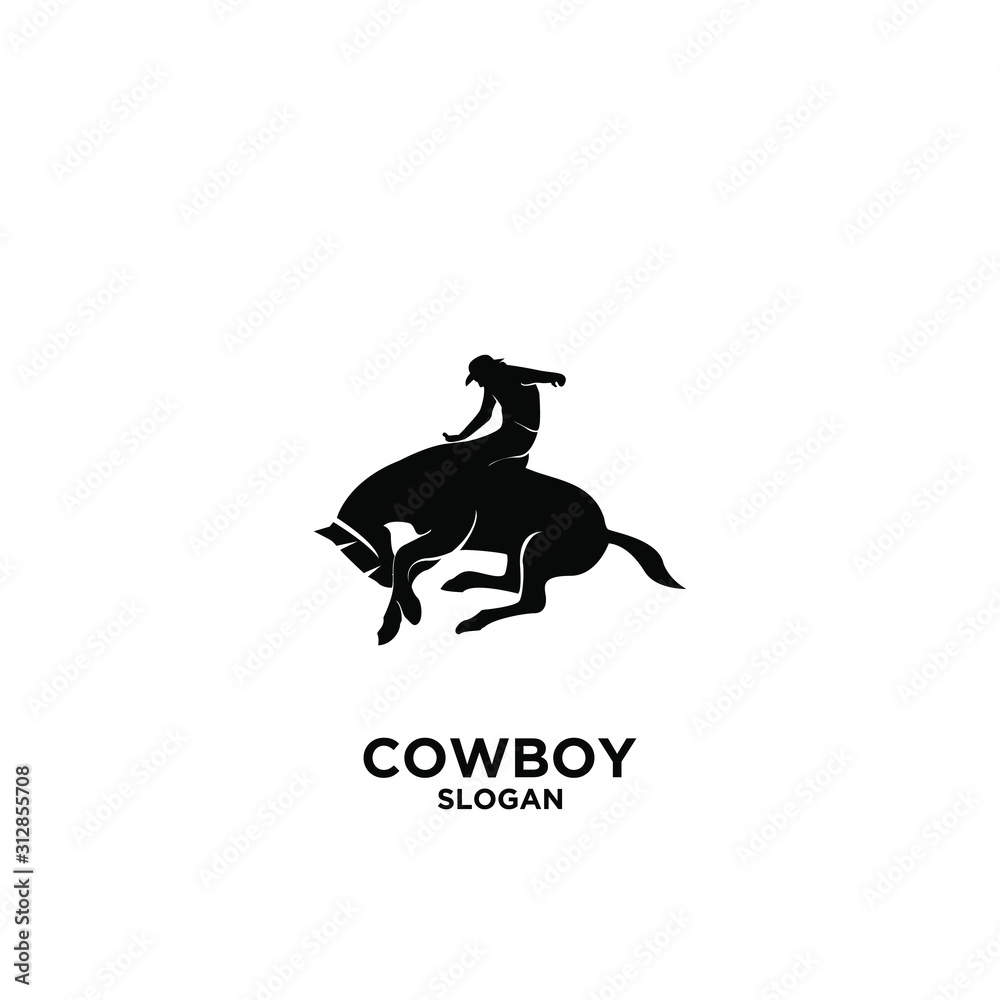 Cowboy riding horse logo icon design vector Cowboy riding horse logo icon design vector