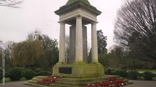 TAUNTON, SOMERSET, ENGLAND, December 27, 2019: Vivary park war memorial In greatfull memory of Taunton glorious dead. photo