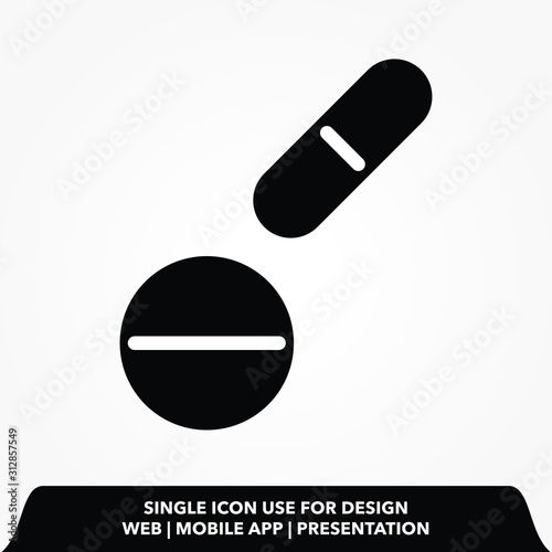 pill sign icon.pill vector illustration.