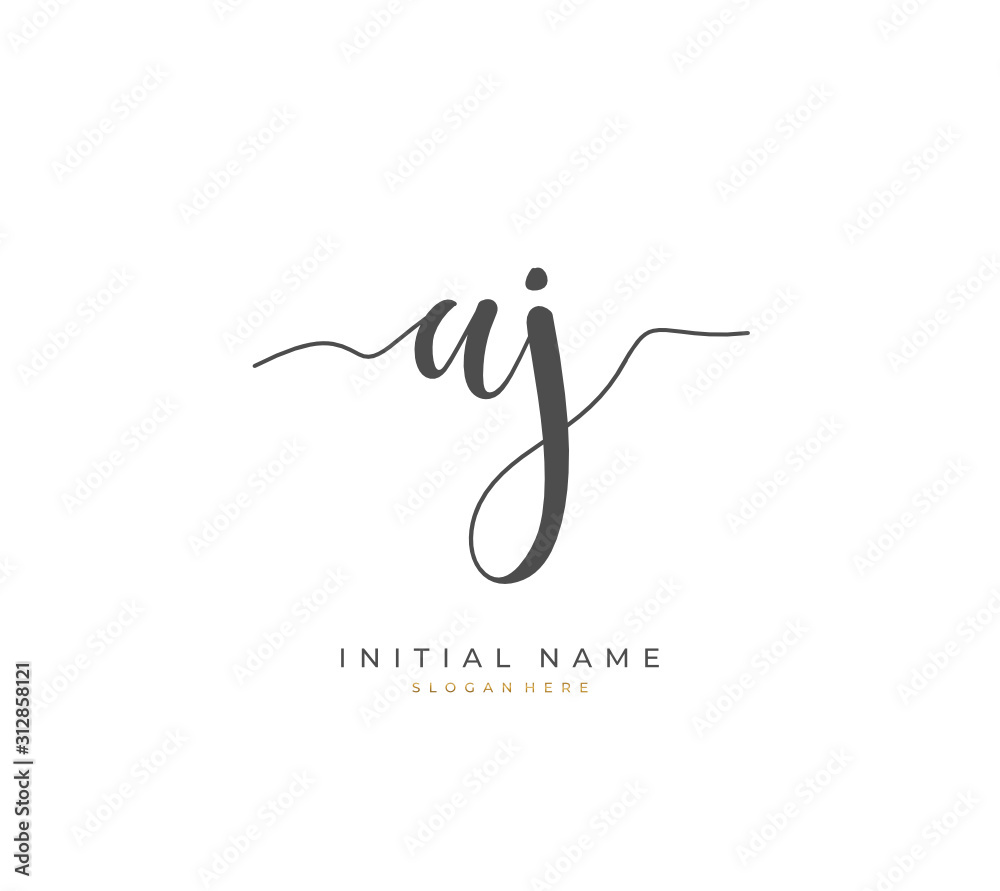 Handwritten letter A J AJ for identity and logo. Vector logo template with handwriting and signature style. Handwritten letter A J AJ for identity and logo. Vector logo template with handwriting and signature style.