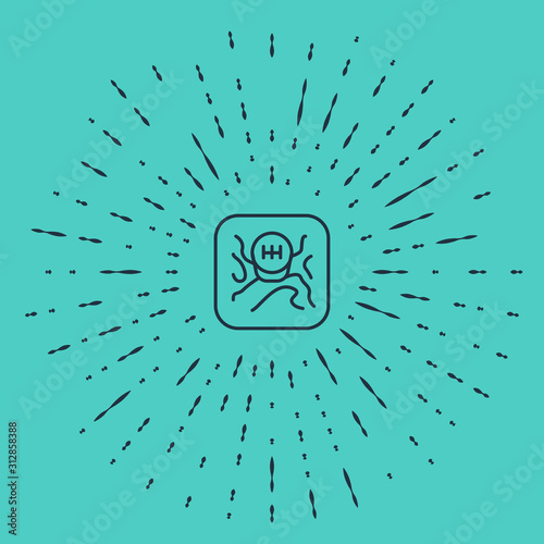 Black line Gear shifter icon isolated on green background. Transmission icon. Abstract circle random dots. Vector Illustration