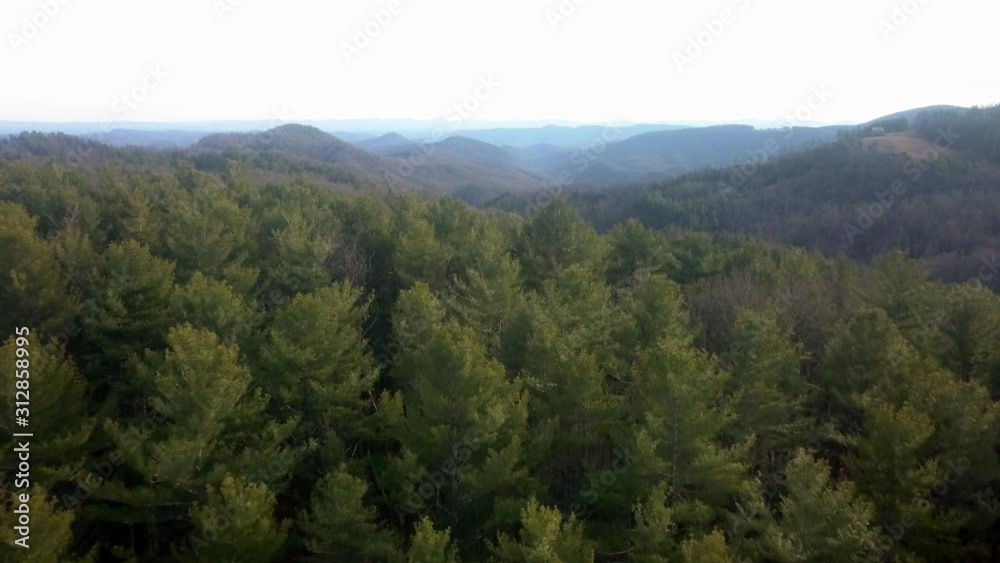 Epic Aerial Push into Blue Ridge Mountains Epic Aerial Push into Blue Ridge Mountains