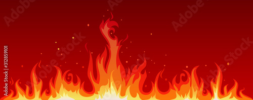 Vector illustration of a hot flame that is spreading. The heat of the fire blaze. Flame background illustration graphic resources. photo