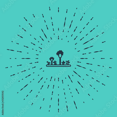 Black line Mold icon isolated on green background. Abstract circle random dots. Vector Illustration