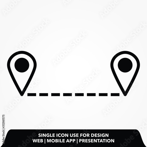 distance sign icon. vector illustration. 