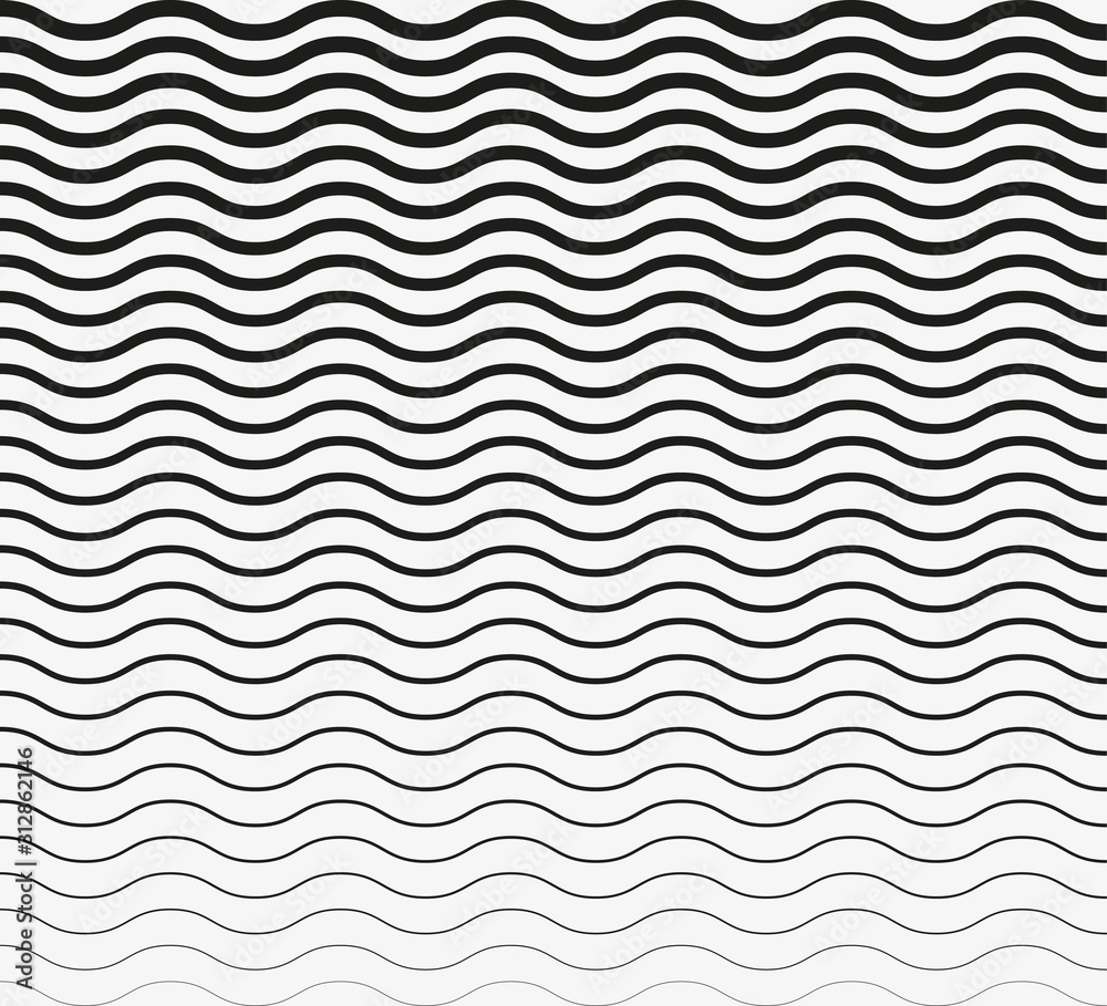 Wavy horizontal lines. Vector illustration, flat design.