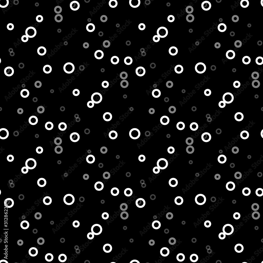 Light Silver, Gray vector seamless background with bubbles. Blurred bubbles on abstract background with black white gradient. Completely new template for your brand book.