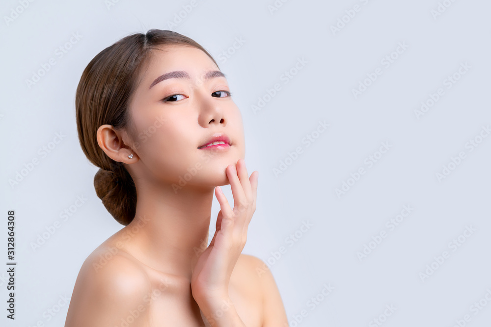 skincare and makeup concept beautiful asian female woman with healthy facial skin close up portrait studio shot skincare and makeup concept beautiful asian female woman with healthy facial skin close up portrait studio shot