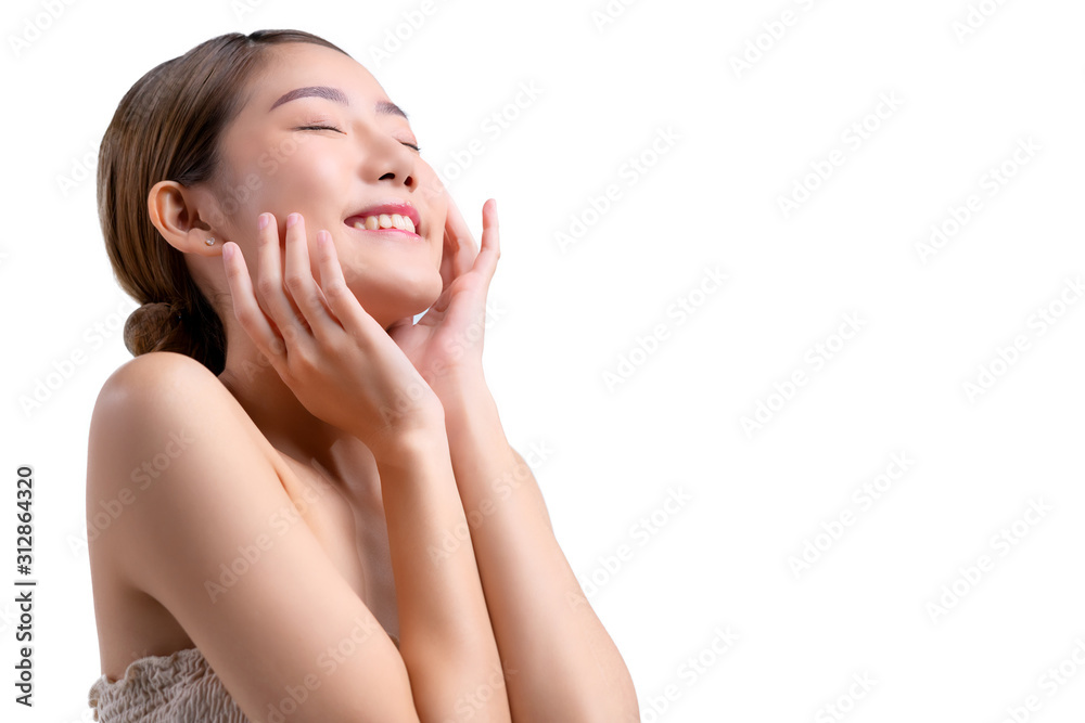 skincare and makeup concept beautiful asian female woman with healthy facial skin close up portrait studio shot skincare and makeup concept beautiful asian female woman with healthy facial skin close up portrait studio shot