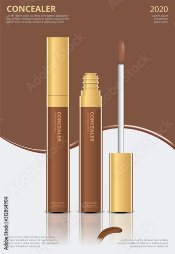 Poster Template Design Concealer with Package Vector Illustration