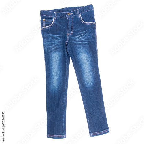 jean or blue jeans with concept on white background new.