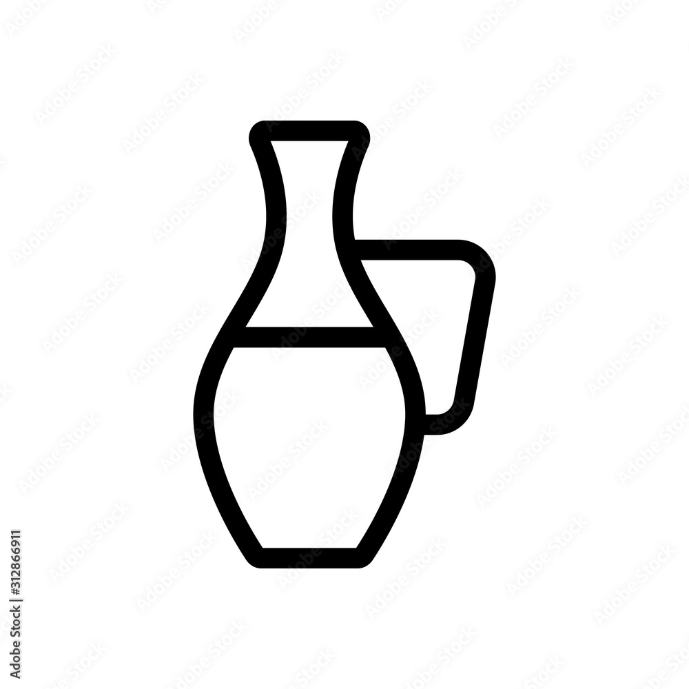 wine in a jug icon vector. A thin line sign. Isolated contour symbol illustration wine in a jug icon vector. A thin line sign. Isolated contour symbol illustration