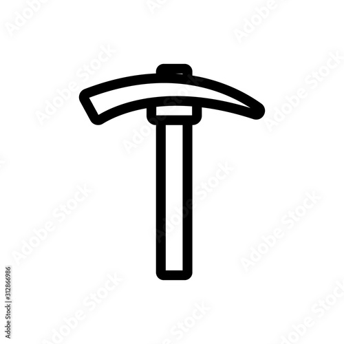 archaeological pickaxe icon vector. A thin line sign. Isolated contour symbol illustration