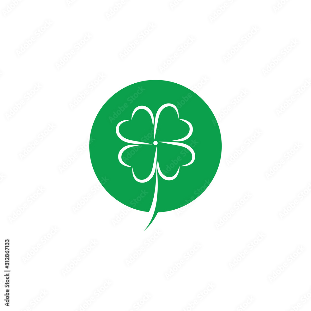 Green Clover Leaf icon Template Design Green Clover Leaf icon Template Design