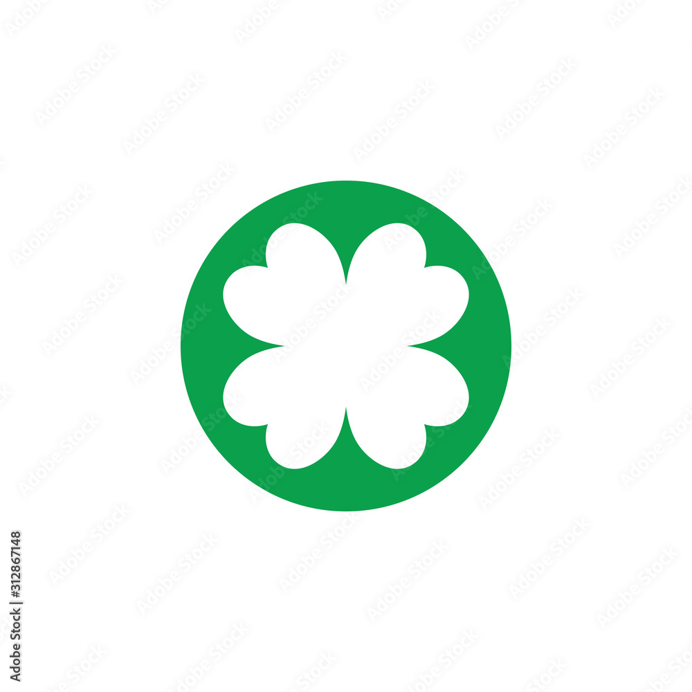 Green Clover Leaf icon Template Design Green Clover Leaf icon Template Design