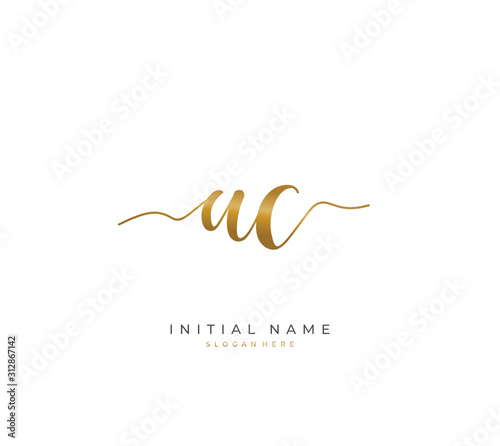 Handwritten letter A C AC for identity and logo. Vector logo template with handwriting and signature style.